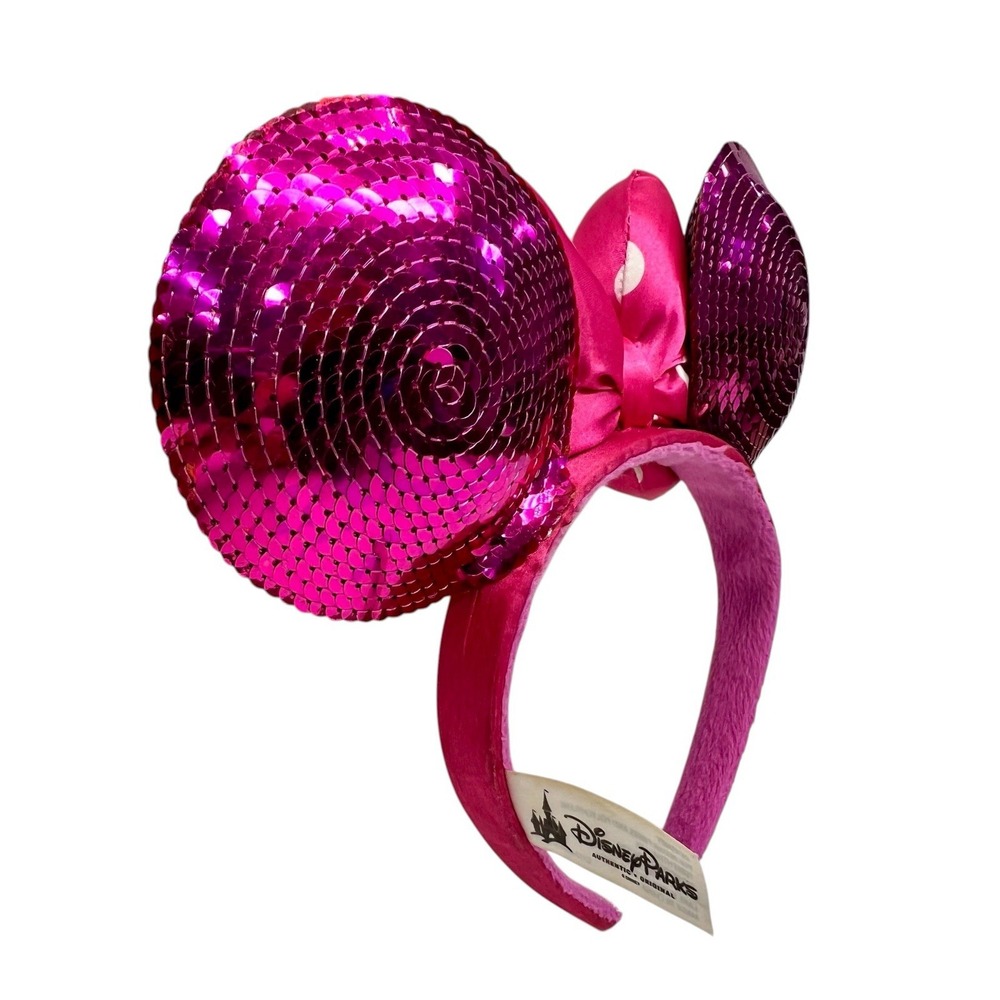 Original Disney Parks Pink W Pink Polka Dot Bow Minnie Ears - Picture 7 of 10